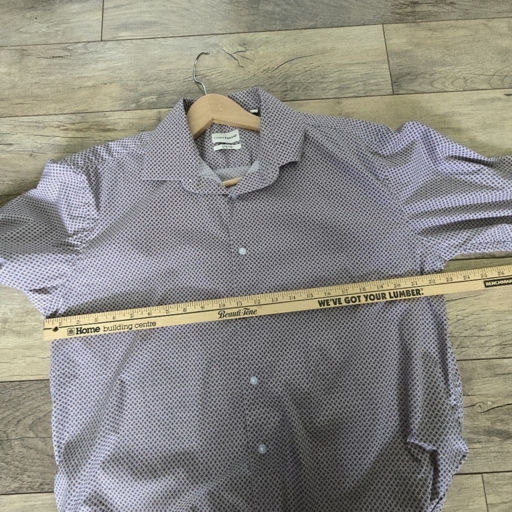 Lucky Brand Men's Large Classic Stretch Patterned Shirt - Picture 8 of 12